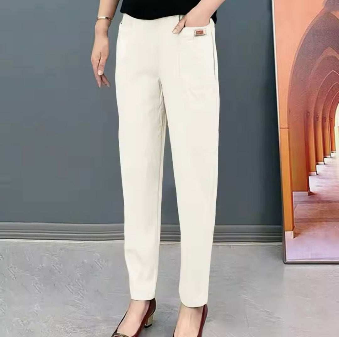 Livia | Women's Comfortable Breathable Cotton Trousers-Metro Lane Plaza