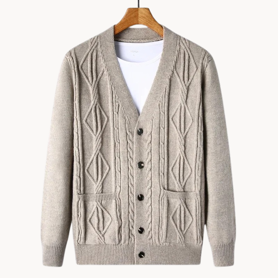 Ethan | Men's Stylish Ribbed Cardigan-Metro Lane Plaza