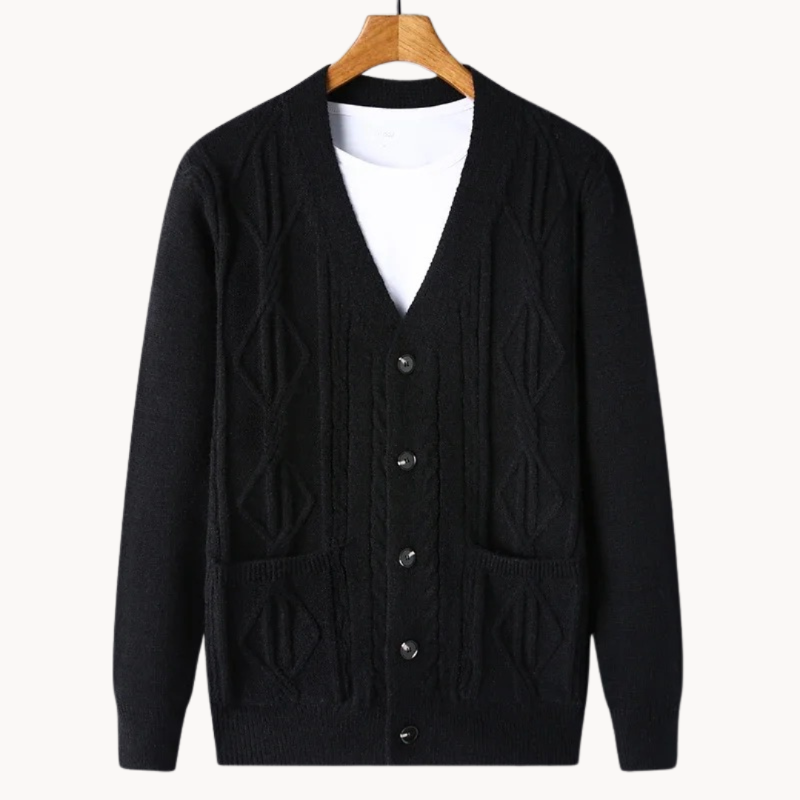Ethan | Men's Stylish Ribbed Cardigan-Metro Lane Plaza