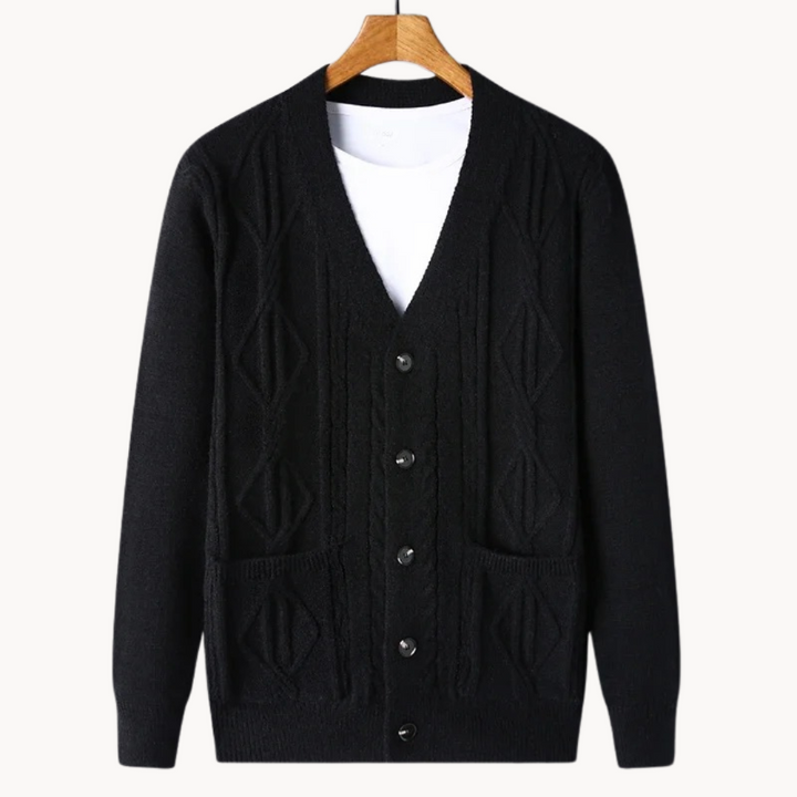 Ethan | Men's Stylish Ribbed Cardigan-Metro Lane Plaza