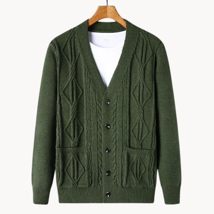 Ethan | Men's Stylish Ribbed Cardigan-Metro Lane Plaza