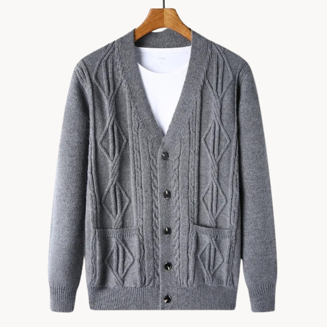 Ethan | Men's Stylish Ribbed Cardigan-Metro Lane Plaza