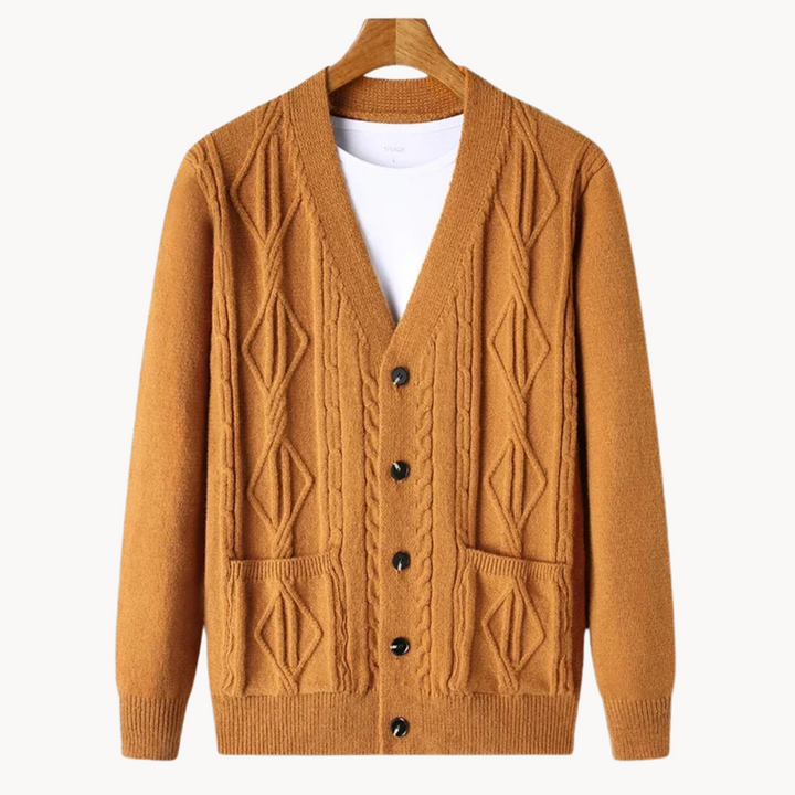 Ethan | Men's Stylish Ribbed Cardigan-Metro Lane Plaza