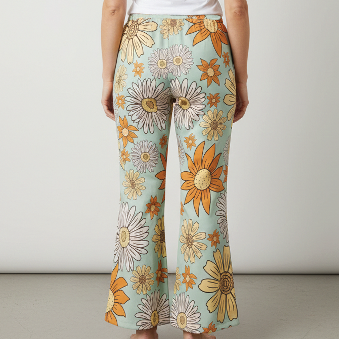 Floral Wide-Leg Pants | Women's Stylish Floral Trousers-Metro Lane Plaza