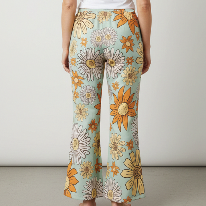 Floral Wide-Leg Pants | Women's Stylish Floral Trousers-Metro Lane Plaza