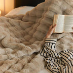 Ultra Soft Faux Rabbit Fur Throw Blanket – Cozy Plush Cover for Bed & Sofa-Metro Lane Plaza
