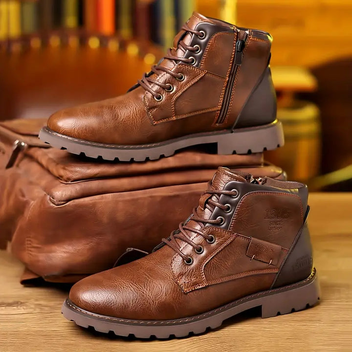Men's Stylish Boots with Convenient Zipper Closure-Metro Lane Plaza