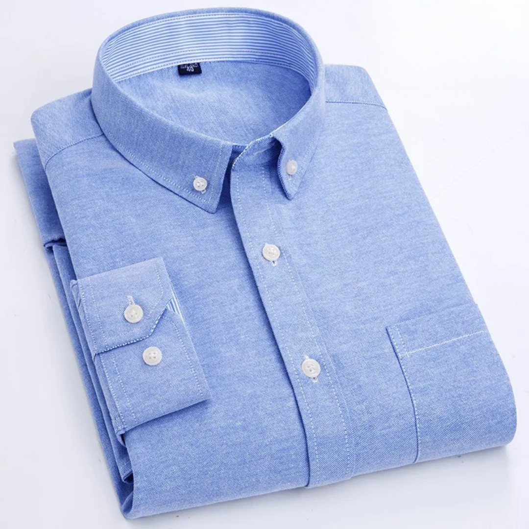Ethan | Men's Classic Long-Sleeve Oxford Shirt-Metro Lane Plaza
