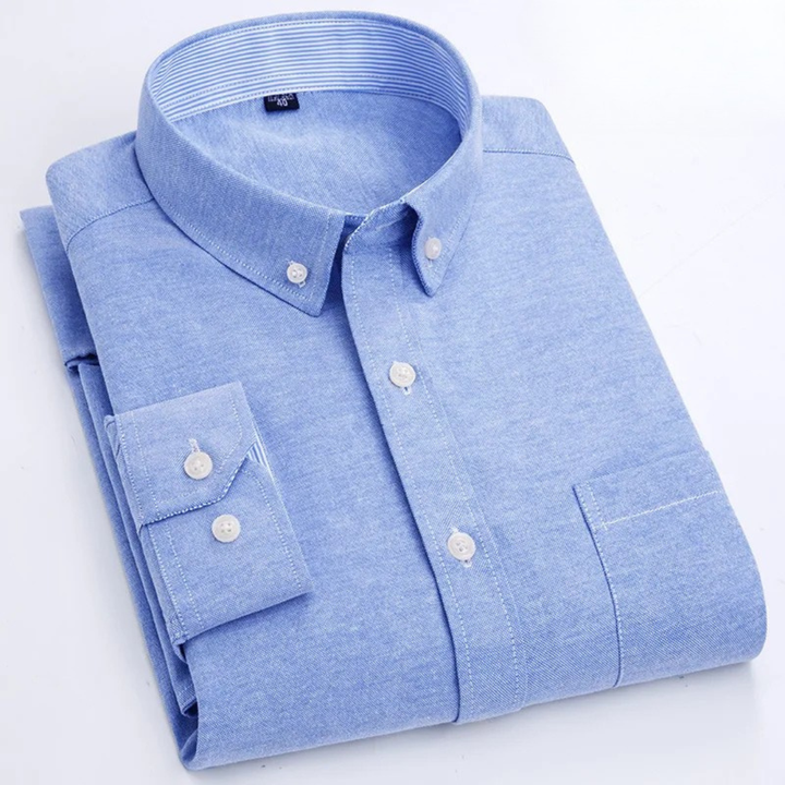 Ethan | Men's Classic Long-Sleeve Oxford Shirt-Metro Lane Plaza