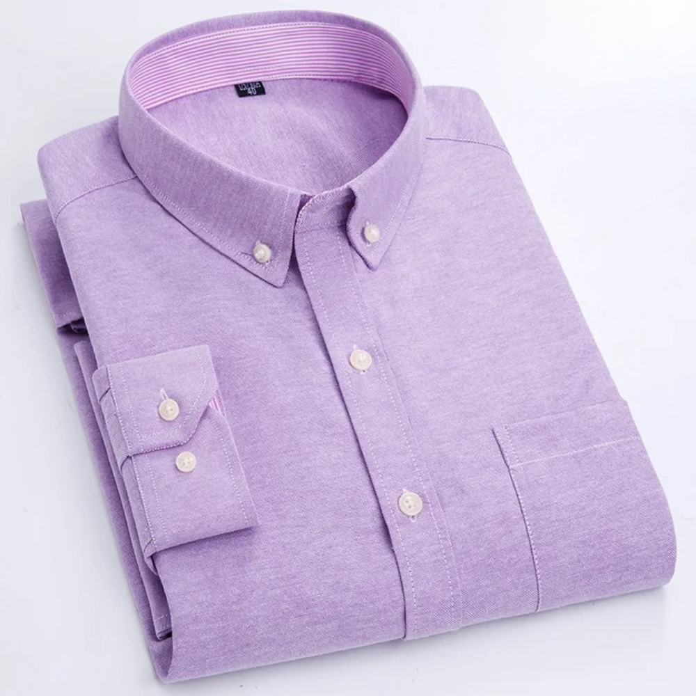 Ethan | Men's Classic Long-Sleeve Oxford Shirt-Metro Lane Plaza