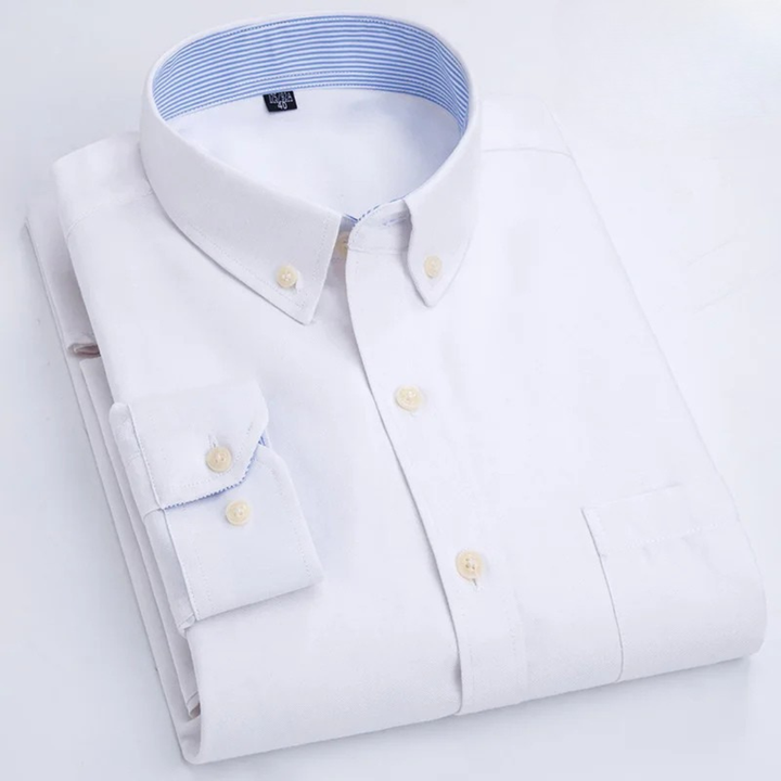 Ethan | Men's Classic Long-Sleeve Oxford Shirt-Metro Lane Plaza
