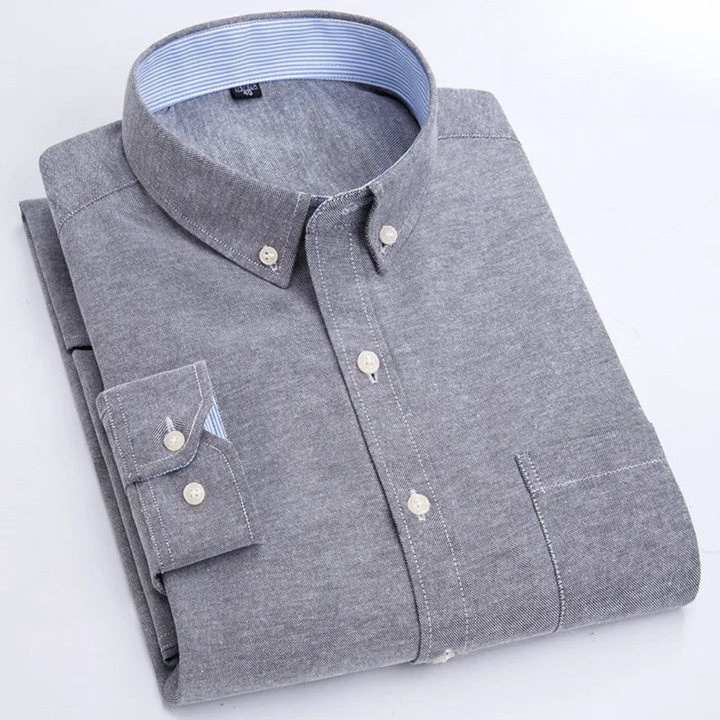 Ethan | Men's Classic Long-Sleeve Oxford Shirt-Metro Lane Plaza