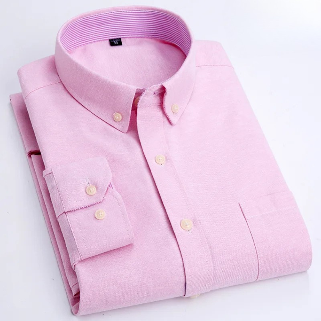 Ethan | Men's Classic Long-Sleeve Oxford Shirt-Metro Lane Plaza