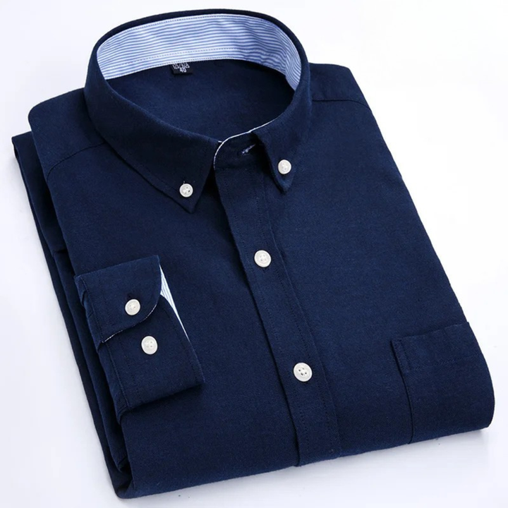 Ethan | Men's Classic Long-Sleeve Oxford Shirt-Metro Lane Plaza