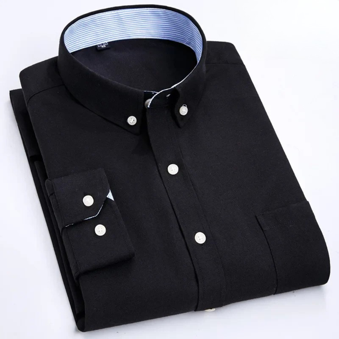 Ethan | Men's Classic Long-Sleeve Oxford Shirt-Metro Lane Plaza