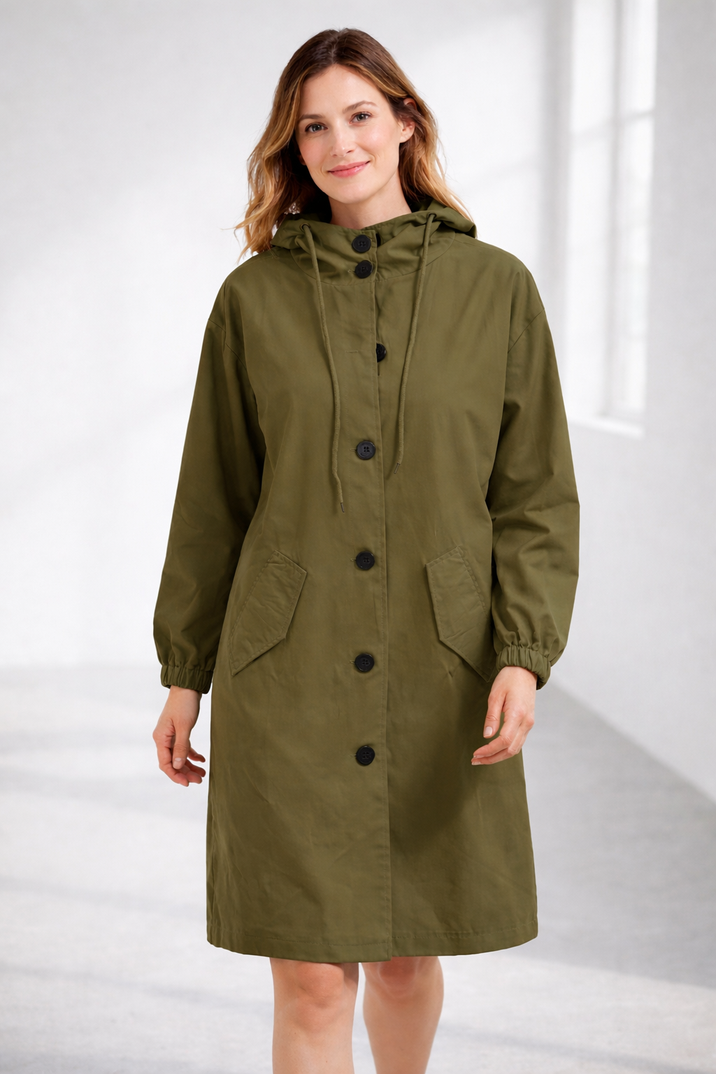 Mott | Women's Elegant Long Hooded Jacket-Metro Lane Plaza