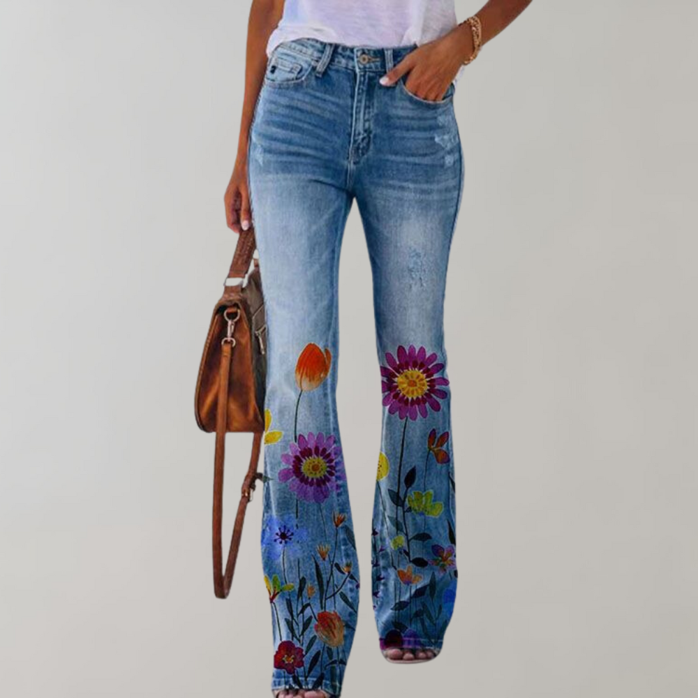 Teresa | Women's Flared Trousers-Metro Lane Plaza