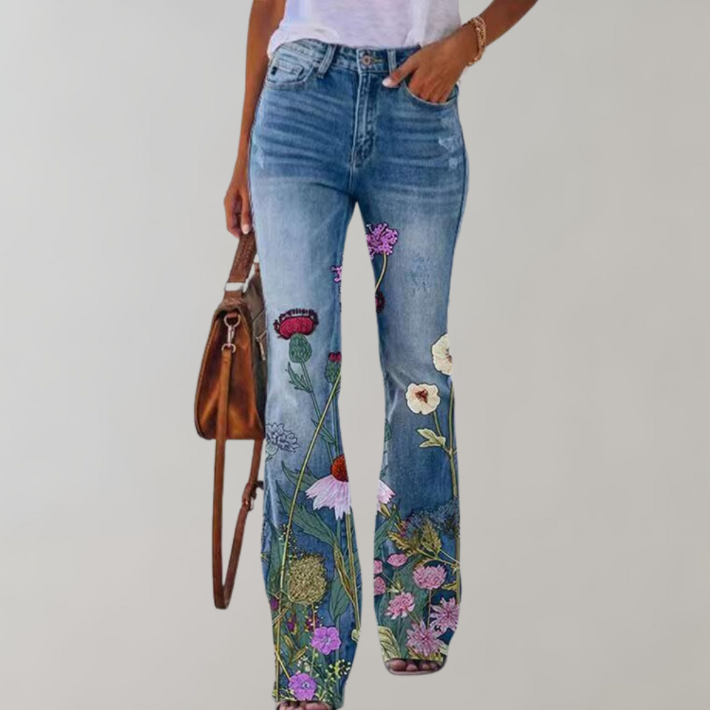 Teresa | Women's Flared Trousers-Metro Lane Plaza