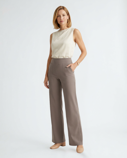 Emma | Women's Comfortable High-Waist Stretch Trousers-Metro Lane Plaza
