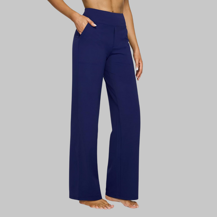 Emma | Women's Comfortable High-Waist Stretch Trousers-Metro Lane Plaza