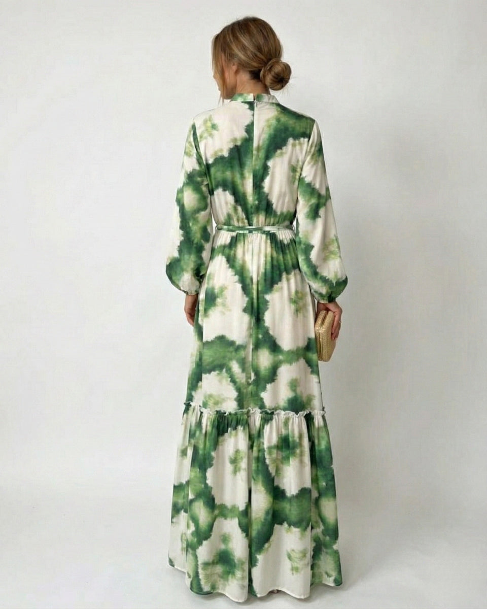 Women's Elegant Tie-Waist Maxi Dress-Metro Lane Plaza