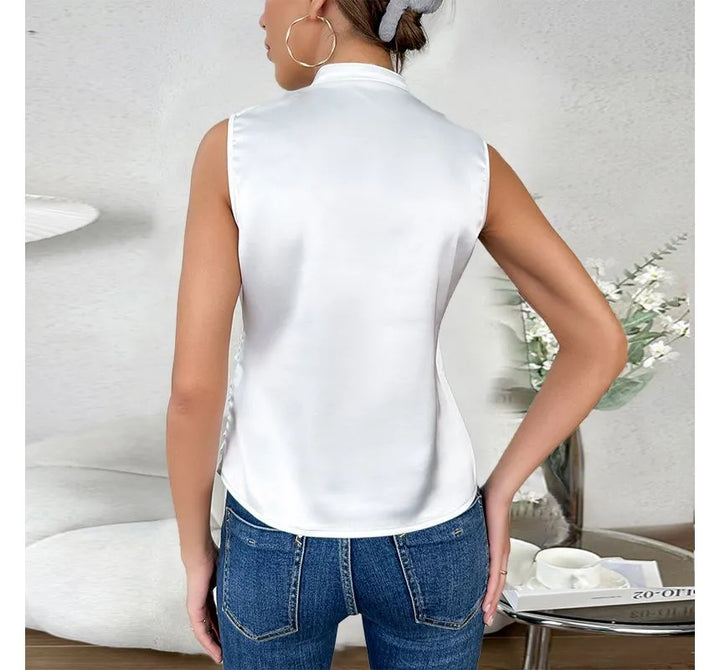 Mia | Women's Elegant Sleeveless Blouse-Metro Lane Plaza