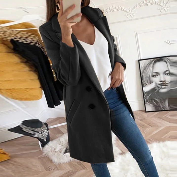 Sophia | Women's Elegant Casual Long Blazer-Metro Lane Plaza