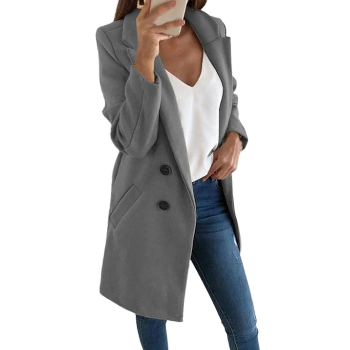 Sophia | Women's Elegant Casual Long Blazer-Metro Lane Plaza