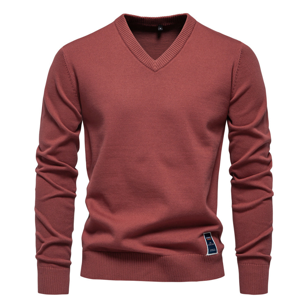 Ethan | Men's Stylish Comfortable V-Neck Sweater-Metro Lane Plaza