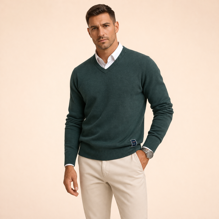 Ethan | Men's Stylish Comfortable V-Neck Sweater-Metro Lane Plaza