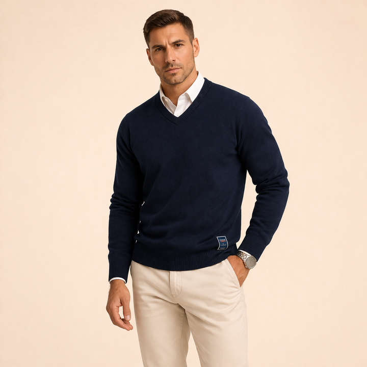 Ethan | Men's Stylish Comfortable V-Neck Sweater-Metro Lane Plaza