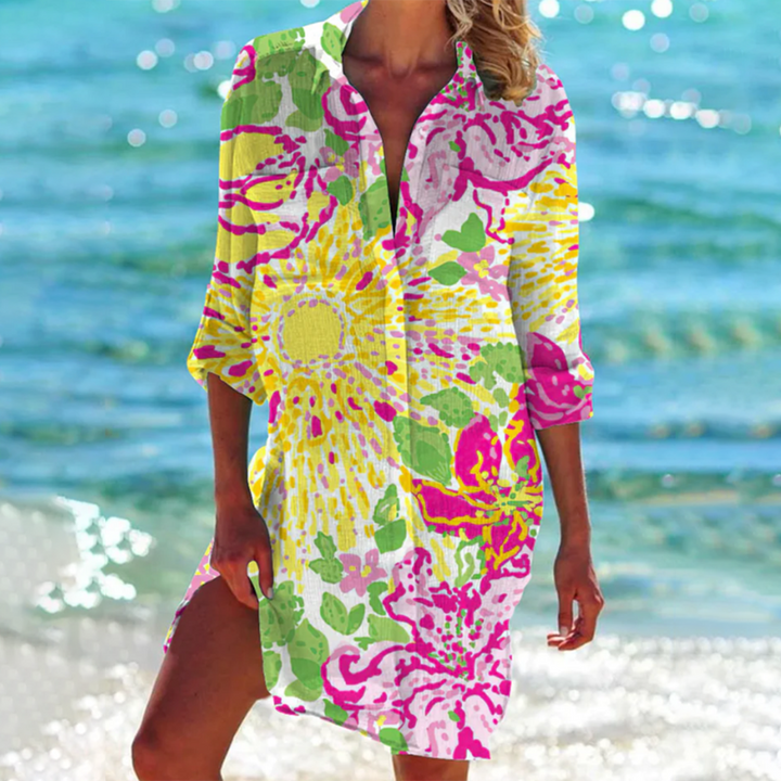 Freya | Women's Colorful and Breezy Summer Shirt-Metro Lane Plaza