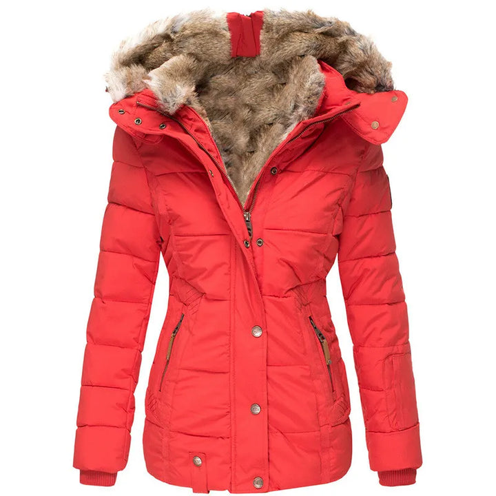Luxe geïsoleerde winterjas van imitatiebont voor dames