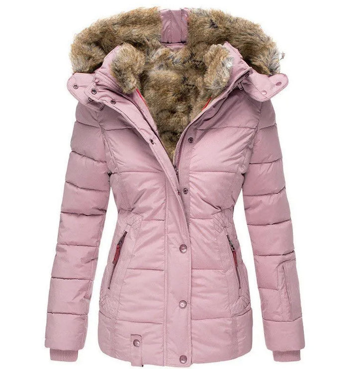 Luxe geïsoleerde winterjas van imitatiebont voor dames