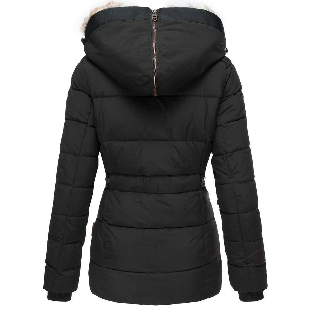 Luxe geïsoleerde winterjas van imitatiebont voor dames
