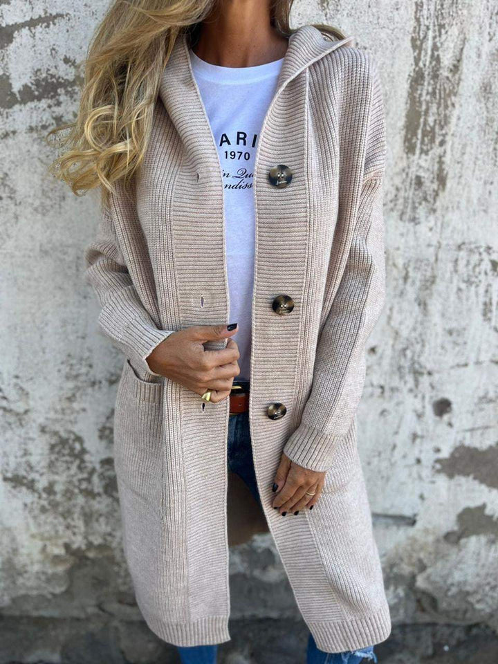 Nora | Women's Cozy Elegant Long Knit Cardigan-Metro Lane Plaza