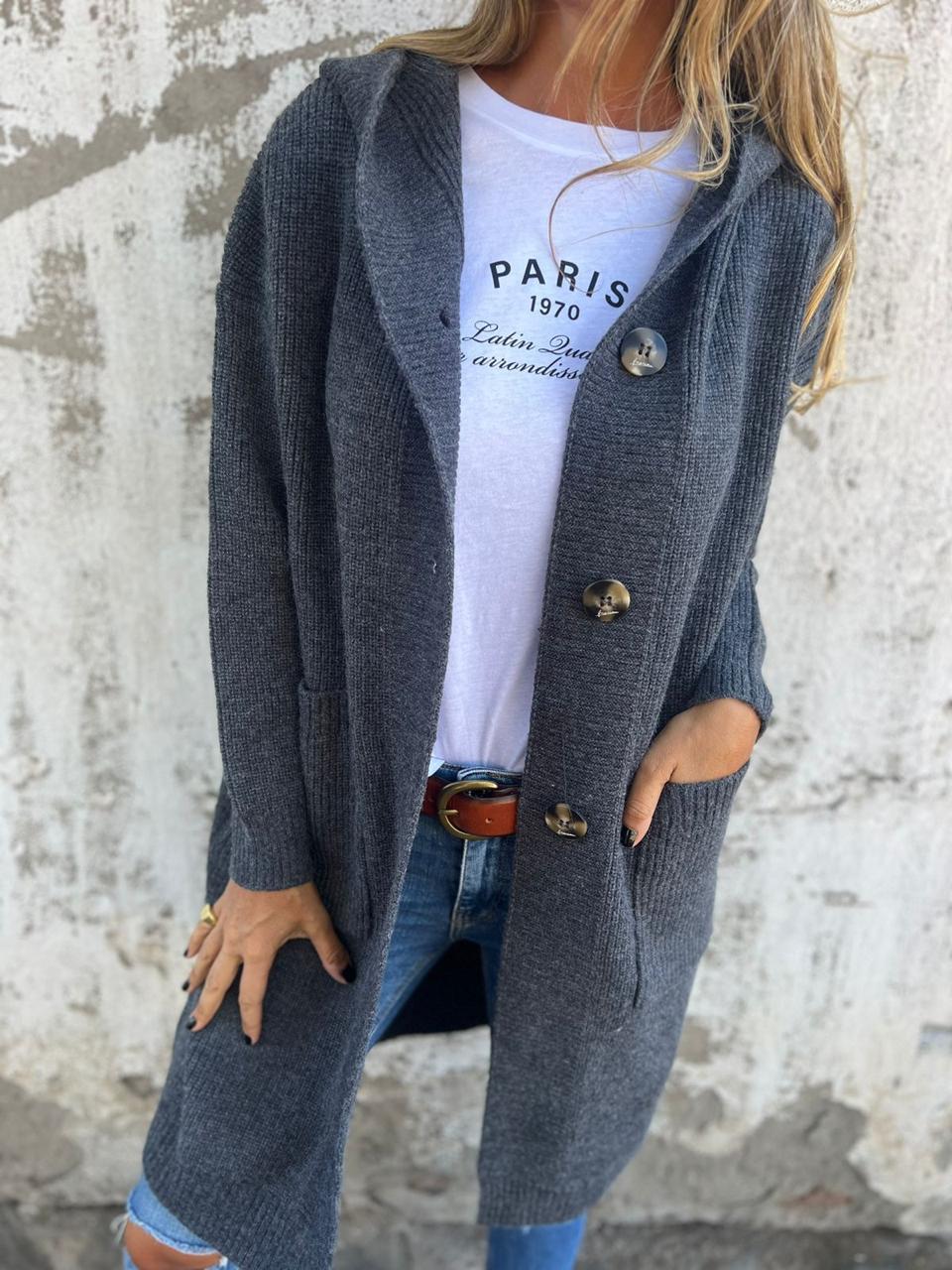 Nora | Women's Cozy Elegant Long Knit Cardigan-Metro Lane Plaza