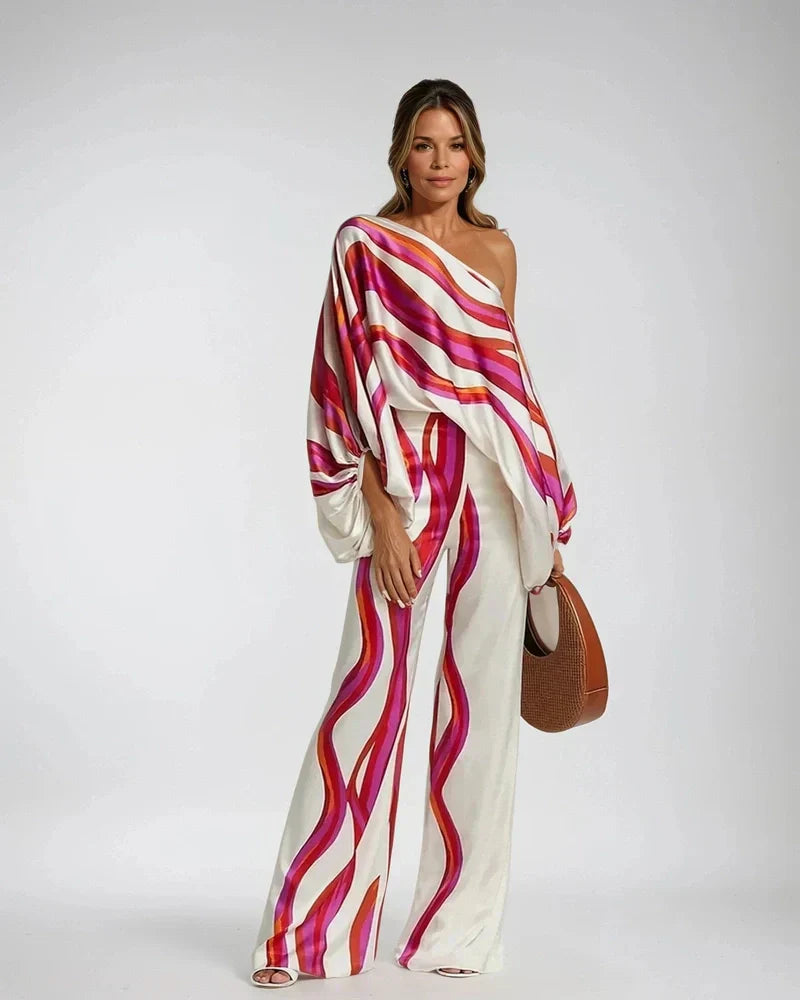 Women's Luxurious Silk Blouse and Pants Set - Ultra Comfortable Outfit-Metro Lane Plaza