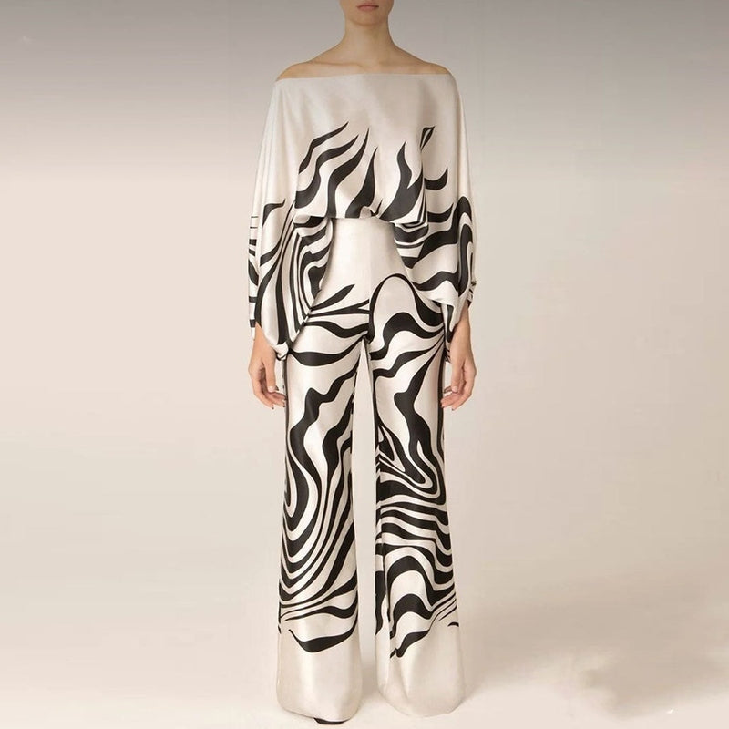 Women's Luxurious Silk Blouse and Pants Set - Ultra Comfortable Outfit-Metro Lane Plaza