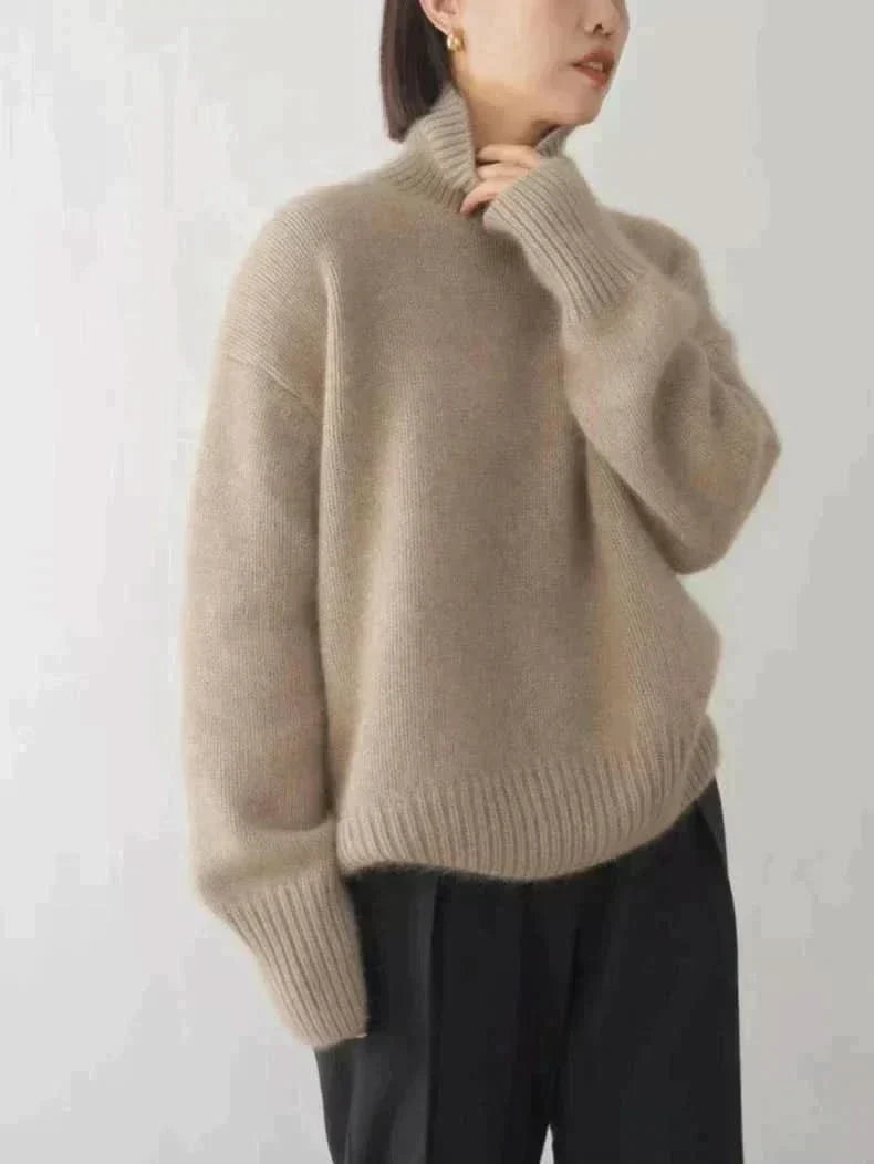 Maglione oversize da donna a collo alto, caldo e confortevole