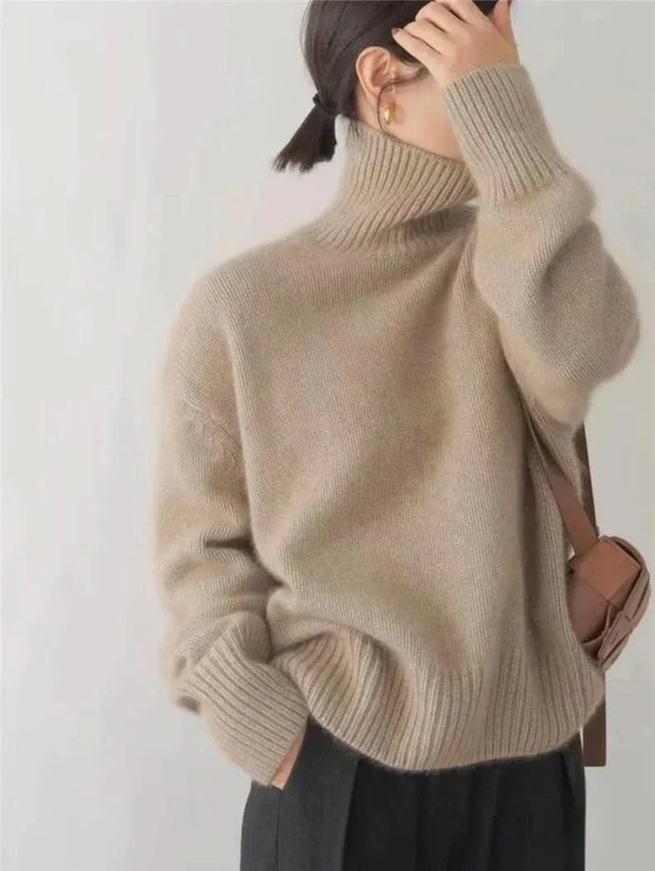 Maglione oversize da donna a collo alto, caldo e confortevole
