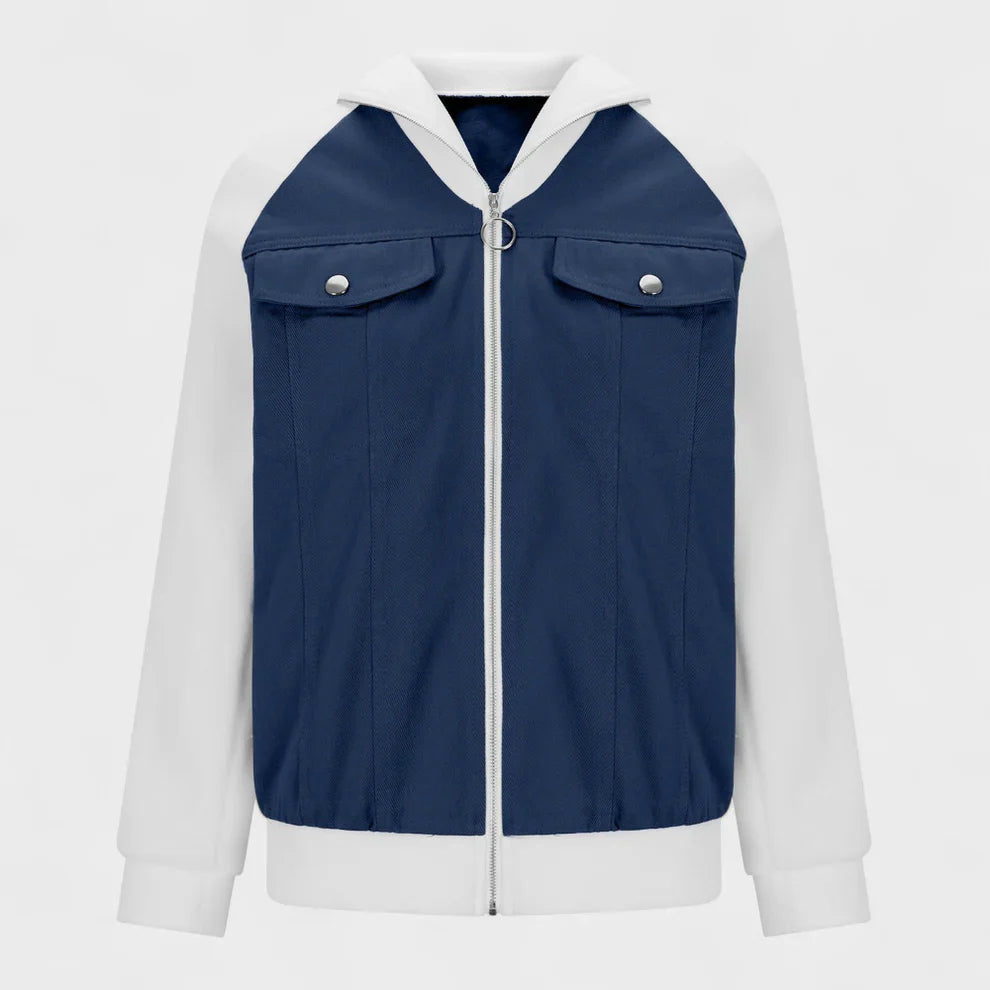Rose | Women's Cozy Denim Sherpa Jacket-Metro Lane Plaza