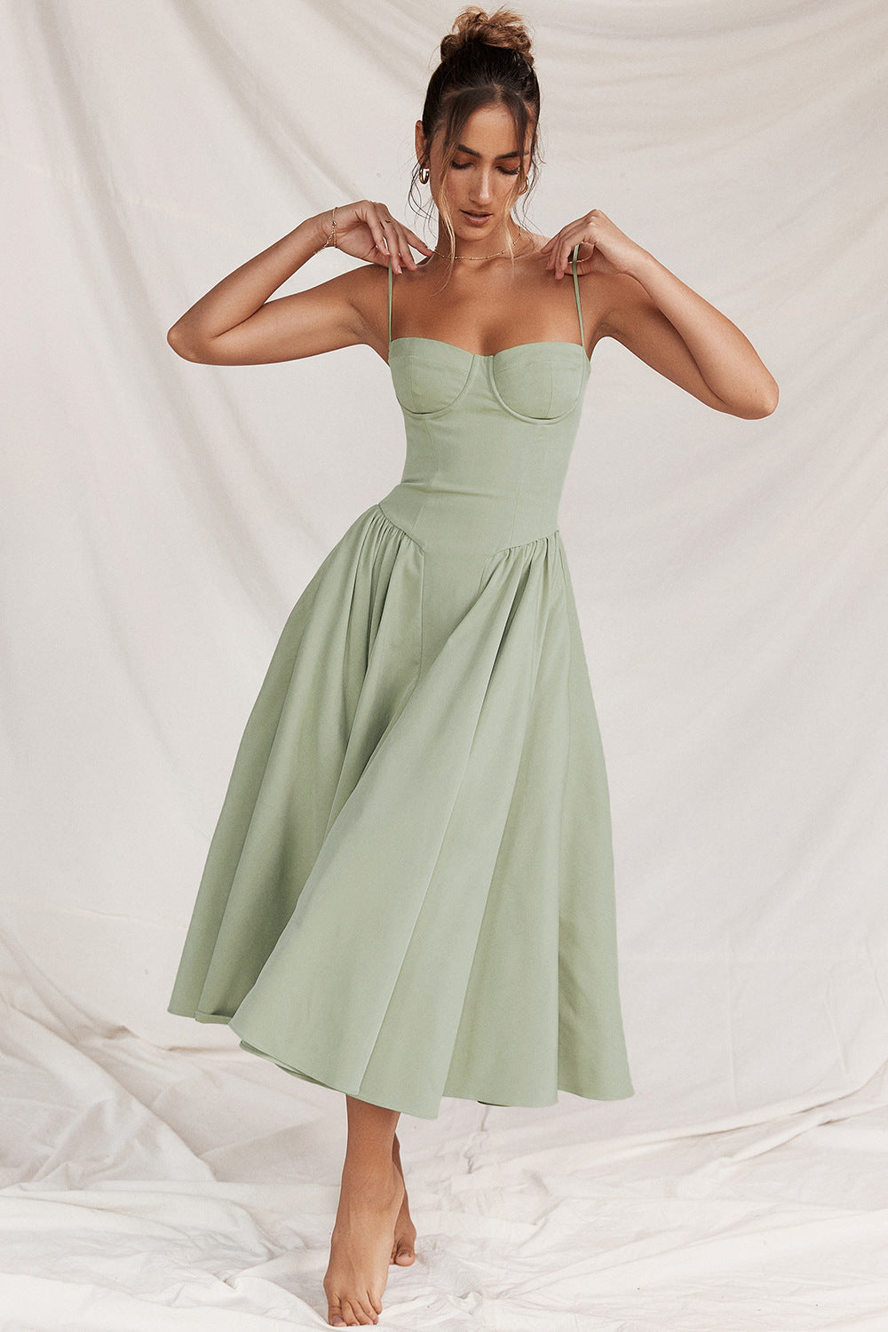 Jovial | Women's Elegant Versatile Midi Dress-Metro Lane Plaza