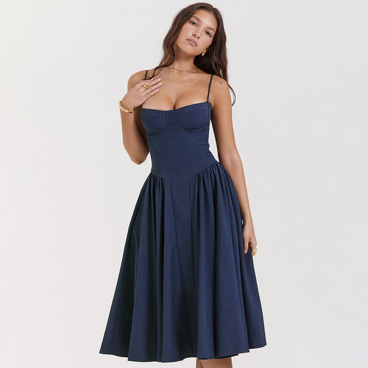 Jovial | Women's Elegant Versatile Midi Dress-Metro Lane Plaza