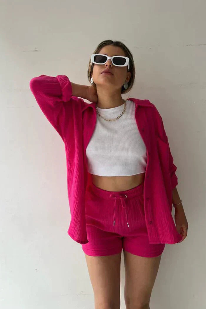 Evelyn | Women's Summer Lounge Set-Metro Lane Plaza