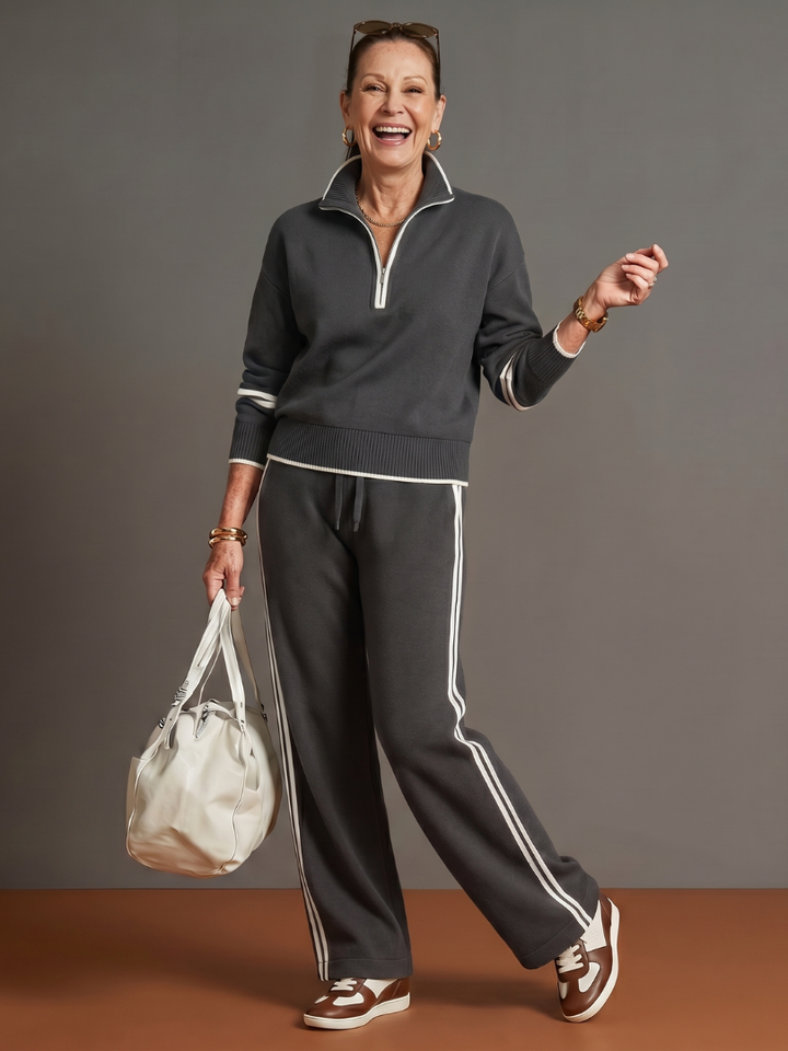 Mary | Women's Stylish Comfortable Two-Piece Knit Set-Metro Lane Plaza