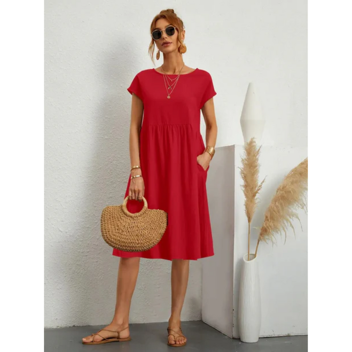 Eliana | Women's Elegant Trendy Summer Midi Dress-Metro Lane Plaza
