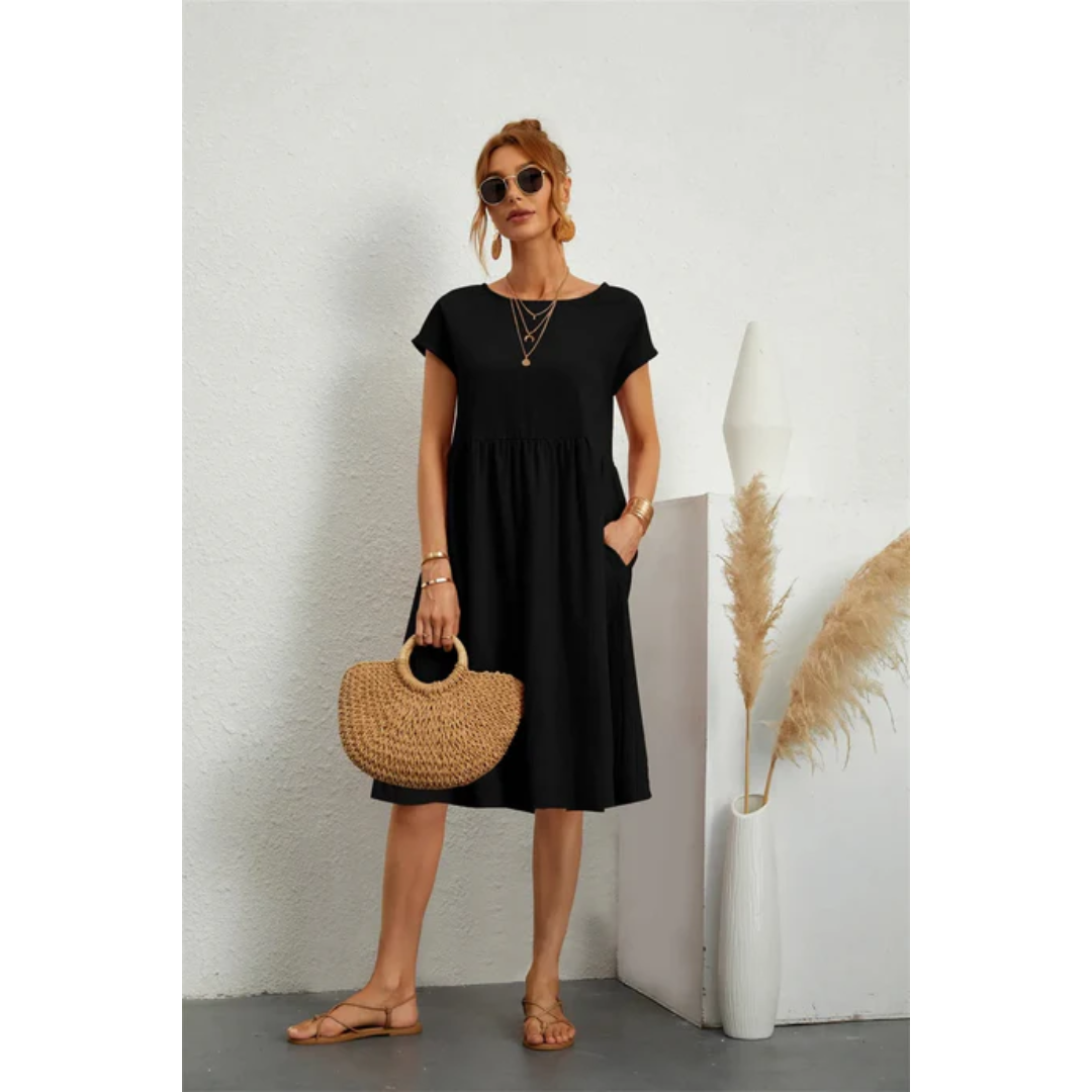 Eliana | Women's Elegant Trendy Summer Midi Dress-Metro Lane Plaza