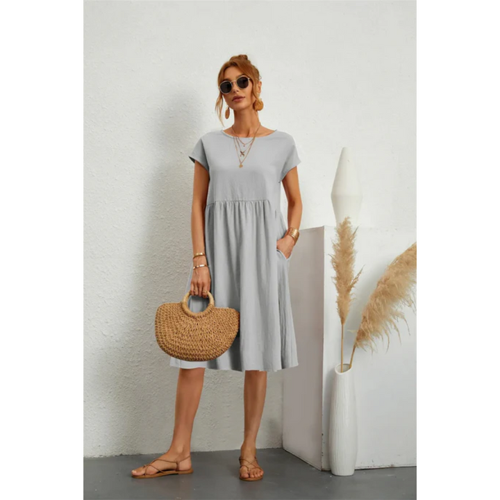 Eliana | Women's Elegant Trendy Summer Midi Dress-Metro Lane Plaza