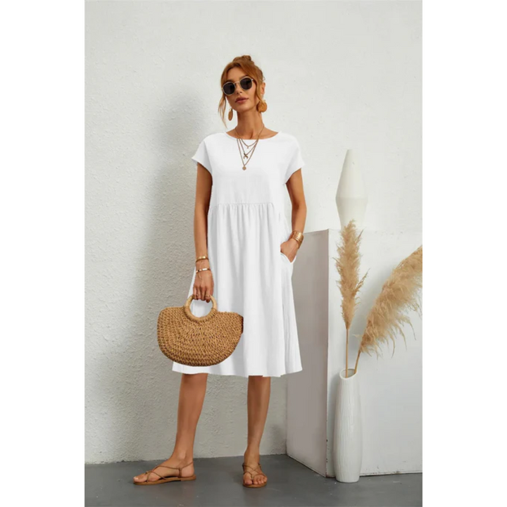 Eliana | Women's Elegant Trendy Summer Midi Dress-Metro Lane Plaza
